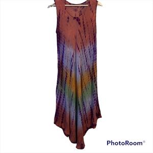 Large (see listing) house dress Mumu swim cover up beach pool tie dye floral